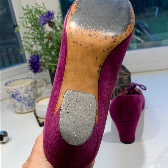 Vintage 1960's Mod Style Square Toe Mary Janes in Purple Suede by QualiCraft - Picture 4 of 15